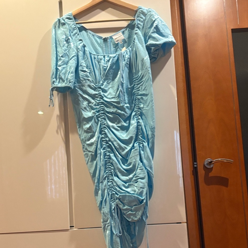 Skylar + Madison Asymmetrical Dress in Soft Blue